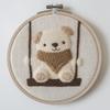 Punch Needle kit for Beginners, Punch Stitching kit for Adults, Needle Punch Kits for Adults with Scarf-Wearing Dog on Swing Embroidery Design view 1