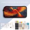 Eekstdbn Orange Red Phoenix Pencil Case Office Stationery Organizer Simple Sturdy Zipper Closure Portable Pencil Bag Office Travel Multi-Purpose Bag view 3