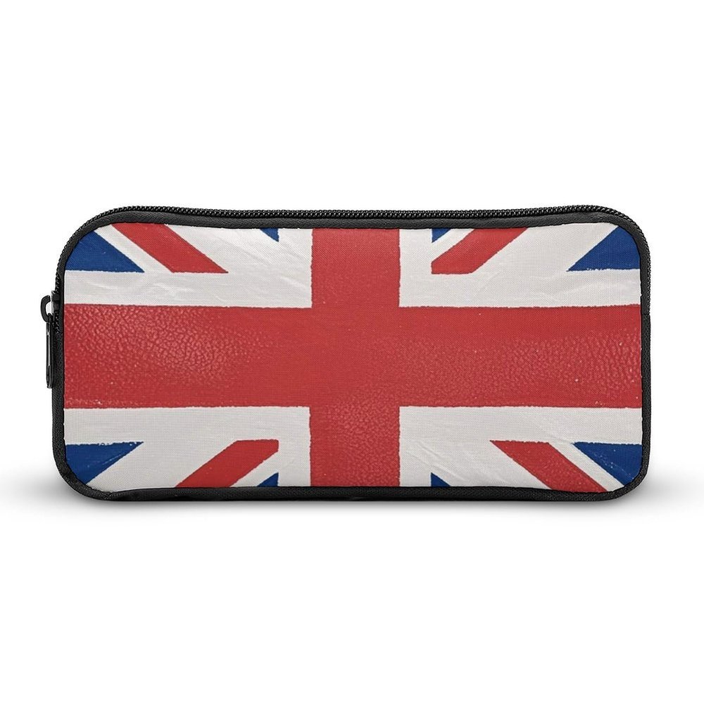 Eekstdbn British Flag Pencil Case Office Stationery Organizer Simple Sturdy Zipper Closure Portable Pencil Bag Office Travel Multi-Purpose Bag