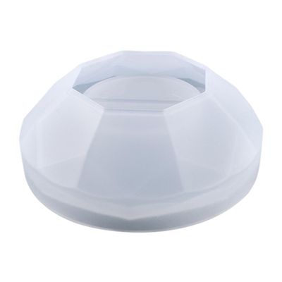 Holibanna Diamond Design Tealight Candle Holder Mold Epoxy Casting Silicone Molds for DIY Candle Making Round Crystal Storage Box Suitable for Home Decor 1-Piece Set