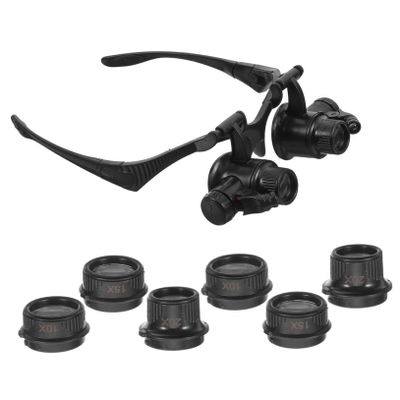 Didiseaon LED Head Mount Magnifier Headband Loupe with Detachable Lenses for Precision Jewelry and Watch Repair Lightweight Design for Comfort