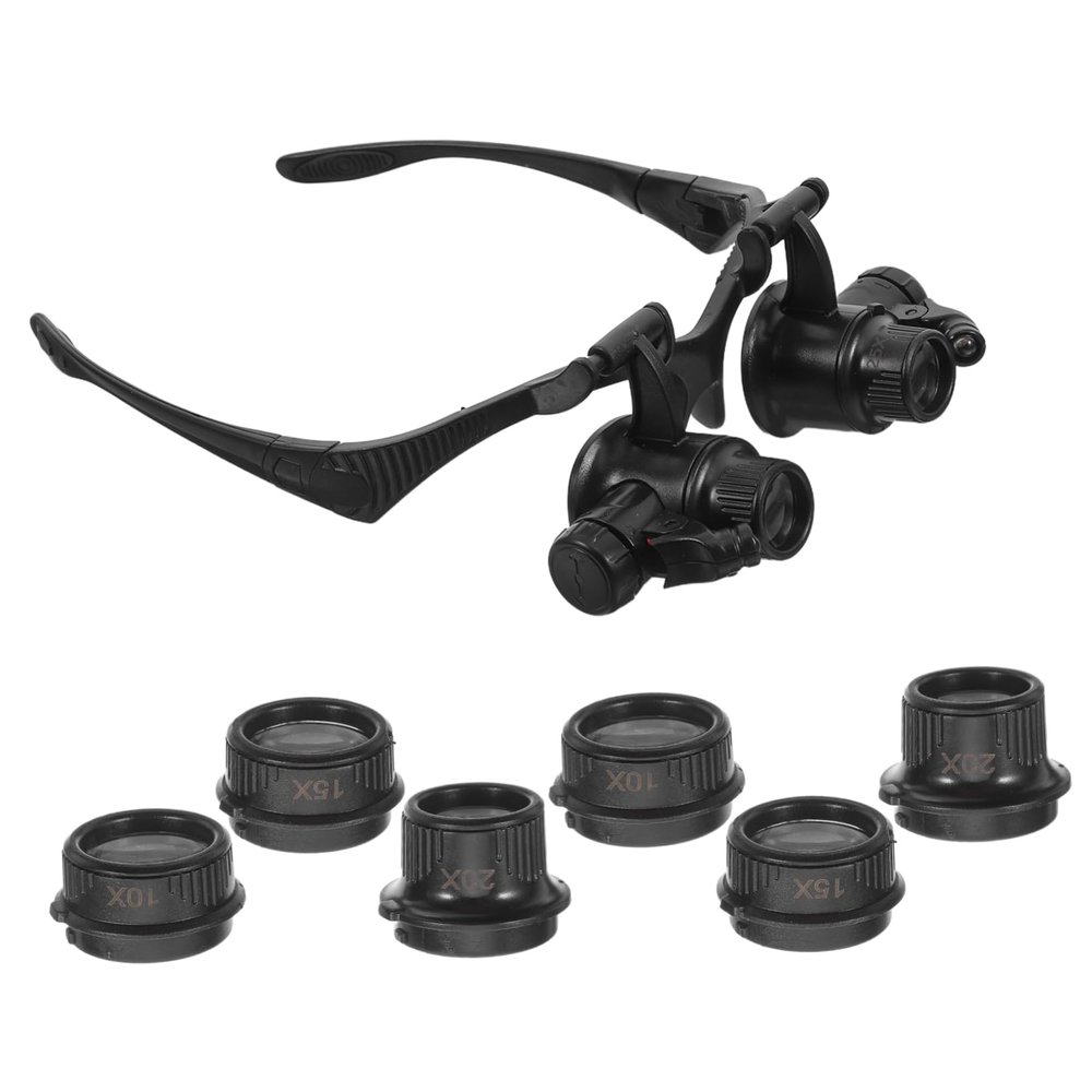 Didiseaon LED Head Mount Magnifier Headband Loupe with Detachable Lenses for Precision Jewelry and Watch Repair Lightweight Design for Comfort