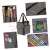 TEHAUX Fashion Woolen Yarn Storage Bag Kit Grey Organizer for Knitting Crochet Tools Capacity Multi Compartment Tote Bag for Home Finishing Craft Supplies view 2