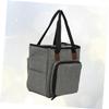 TEHAUX Fashion Woolen Yarn Storage Bag Kit Grey Organizer for Knitting Crochet Tools Capacity Multi Compartment Tote Bag for Home Finishing Craft Supplies view 3