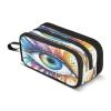 ALAZA Colorful Feathers Eyes Pencil Case Large Capacity Pencil Pouch girls boys Large Storage Pen Bag 3 Compartment Pencil Cases for School Students Office view 1