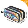 ALAZA Colorful Feathers Eyes Pencil Case Large Capacity Pencil Pouch girls boys Large Storage Pen Bag 3 Compartment Pencil Cases for School Students Office view 3