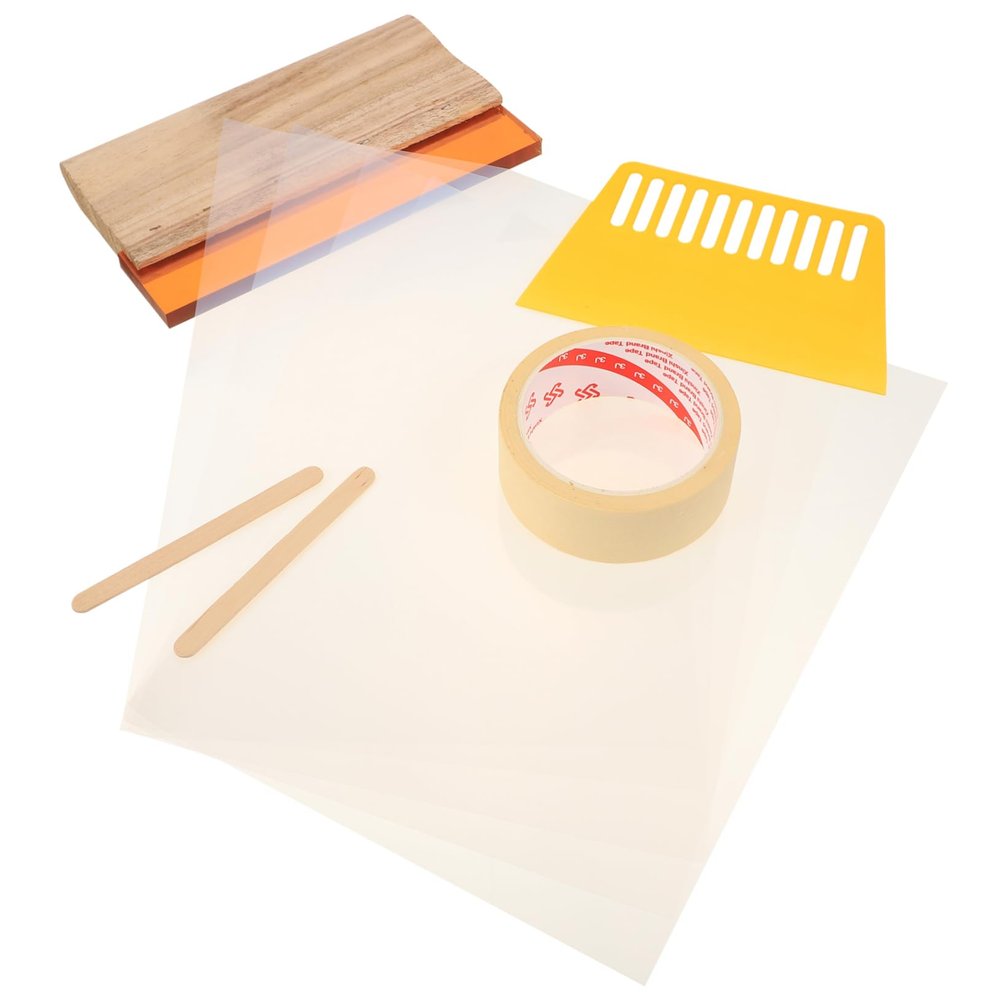 Gadpiparty 1Set Screen Printing Starter Kit DIY with Durable Ink Squeegee and Scraper for Easy Printmaking and Craft Projects