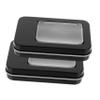 Amosfun 2Pcs Mini Tinplate Box with Clear Window Portable Storage Box for Badges Crafts Jewelry Matte Finish Rounded Edges for Organizing Items view 1