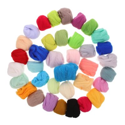 Veemoon 1Set Wool Felting Wool Roving Colors of DIY Needle Felting Wool for Crafts for Beginners for Fun Family Projects and