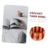 jojofuny 1Pc Wooden Yarn Bowl Holder Natural Yarn Storage Container for Knitting Crocheting Elegant Design with Fixed Yarn Ball Position Retro Craft Room Decor view 2