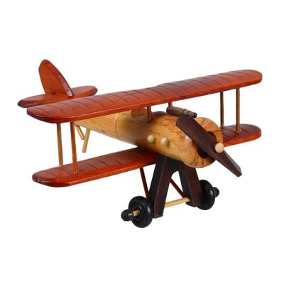 Cabilock Vintage Wooden Airplane Model Retro Aircraft Glider Biplane Decor for Home and Office Unique Ornament for Desktop and Room Decoration Style