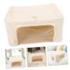 Cabilock Quilt Storage Bag with Zipper Foldable Clothing Organizer with Transparent Window Sturdy Frame Capacity for Home Hotel and Dormitory Use view 3