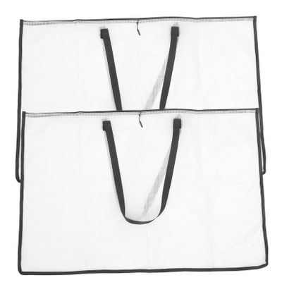 COHEALI 2Pcs Large Capacity Transparent Document Storage Bag Durable Artwork Portfolio Carrier with Smooth Zipper for Posters and Important Documents Easy to Carry Pouch