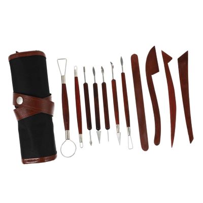 COHEALI 12-Piece Pottery Tools Set for Beginners Soft Clay Sculpting Tools Multi-Functional Clay Carving Kit Cleaning Brush for Art Projects and Modeling