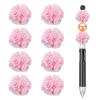 uxcell 10 Pcs Rhinestone Focal Beads for Pens, 0.8" Glass Flower Ball Beads Spacer Beaded Charm for DIY Jewelry Pen Keychain Making, Pink view 1