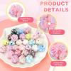 uxcell 10 Pcs Rhinestone Focal Beads for Pens, 0.8" Glass Flower Ball Beads Spacer Beaded Charm for DIY Jewelry Pen Keychain Making, Pink view 3