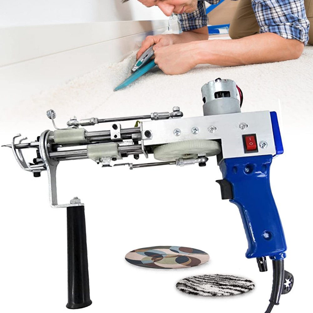 iumLeap Electric Carpet Tufting Gun Carpet Weaving Machine Cut Pile Rug Tufting Gun Pray Gun Speed 5-45 Stiches/secs with Wool and Tufting Cloth