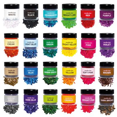 Candle Wax Dye for Soy Candle Making - 24 Popular Candle Dye Coloring Chips in Jars - Premium Candle Wax Coloring - Highly Concentrated Candle Chips Colors