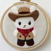 Punch Needle kit for Beginners, Punch Stitching kit for Adults, Needle Punch Kits for Adults Featuring Western Cowboy Rabbit DIY Embroidery Craft Set view 1