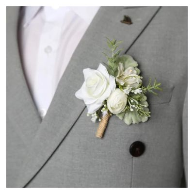 Marriage Corsages Brooch Boutonniere Corsage Pin Flowers Simulated Flower Corsage Camellia Daisy Tulip Rose Silk Flower(04)
