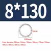 1pcs 8mm 304 Stainless Steel Big O Ring, 130mm 140 150 160 170 180 190 200 250 300mm Outer Diameter Welded Round Rings(180mm) view 2