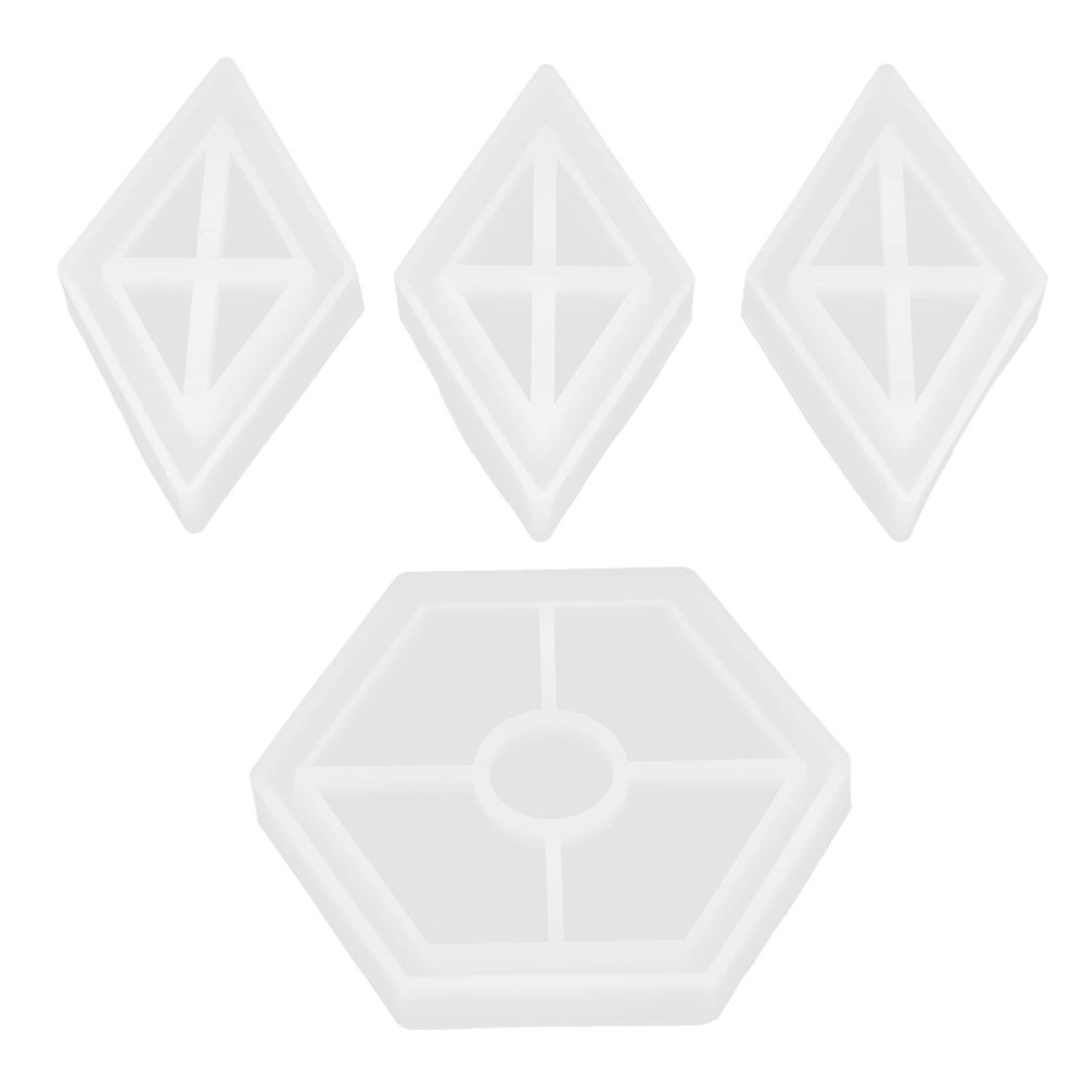 aqxreight Silicone for DIY Crafting Translucent Rhombic Casting for Art and Coaster Making