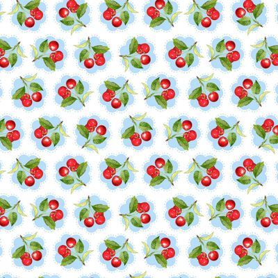 Wilmington - Sweet Cherry - 68572 143 White Floral Cherry - Cotton Quilting Fabric