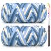 2 Pack Tshirt Yarn for Crocheting,Rainbow T Shirt Chunky Elastic Thick T-Shirt Crochet Yarn for Beginners Crocheting Hand Knitting Bag/Basket/Coasters/DIY Crafts/Home Decor 2 * 200G-Blue White Tone view 1