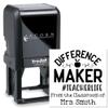 Custom Teacher Stamper - Self-Inked Library Stamp for Teachers, Difference Maker #Teacherlife Design, Cute & Durable My Library Stamp, Classroom Organization & Personalization, 1-5/8" Square view 2
