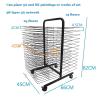 ROSPFKELSC 38-Layer Art Drying Rack with Wheels, Metal Wire Display Easel for Childrens Art, Kindergarten & Studio Use, 82cm Tall view 3