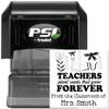 Custom Library Stamp for Teachers, Pre-Ink Plant Seeds Design, Personalized Elementary School Teacher Stamp, 1-5/8" Square, Classroom Bookmarks & Library Labels view 2