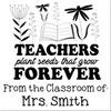 Custom Library Stamp for Teachers, Pre-Ink Plant Seeds Design, Personalized Elementary School Teacher Stamp, 1-5/8" Square, Classroom Bookmarks & Library Labels view 4