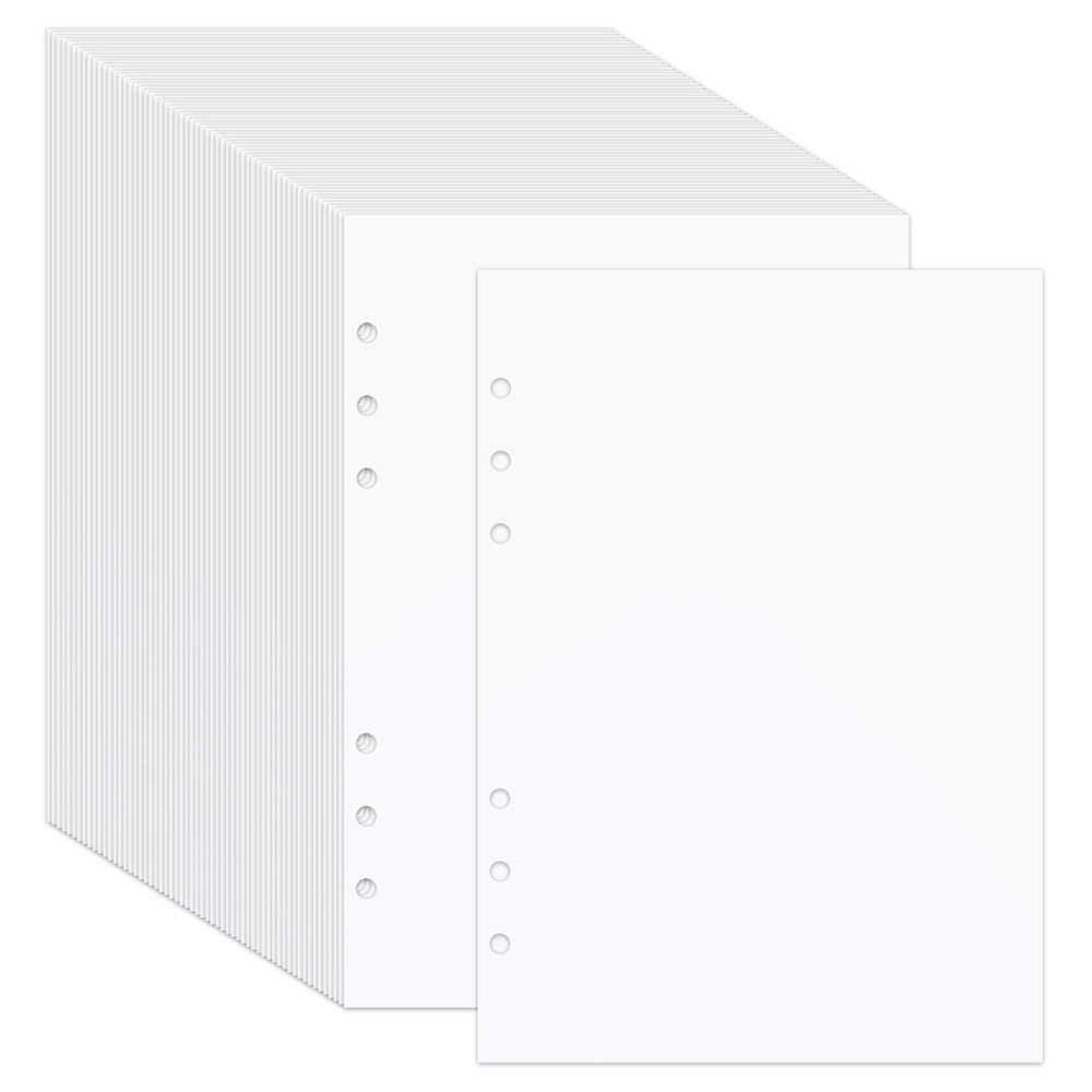 60 Sheets A5 6-Ring Blank Release Paper Binder Refill for Collecting Sticker Reusable Sticker Paper Pages Binder Insert Sheet for 6 Hole Stickers Organizer Binder Album Storage Book