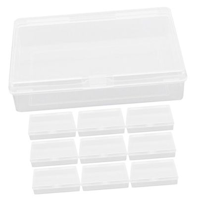CVUTOVO 10Pcs Clear Portable Storage Cases for Playing Cards Rectangular Multi Use Boxes for Organizing Accessories Crafts and Items