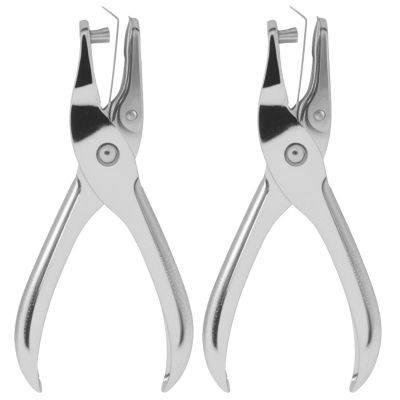Zorveiio 2 Pack 1/4 Inch Small Hole Punch, Metal Handheld Mini Single Hole Punch - Circle Shape, 8 Sheet Capacity for Tags, Clothing, Tickets, Cards & Crafts, Silver