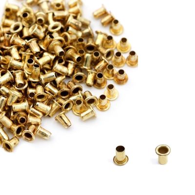100 Pcs 1.5mm Gold Tiny Grommets Eyelets, Self Backing Brass Eyelets for Bead Cores, Leather, Clothes & DIY Craft Projects