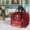 COEQINE Durable Christmas Tree Red Sewing Machine Carrier Large Capacity Handbag with Pockets and Handles Holiday Craft Companion view 2