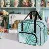 COEQINE Sewing Machine Storage Case Lightweight Tote with Tropical Leaf Pattern Durable Canvas Expandable Pockets for Sewing Machine Protection view 2
