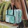 COEQINE Sewing Machine Storage Case Lightweight Tote with Tropical Leaf Pattern Durable Canvas Expandable Pockets for Sewing Machine Protection view 3