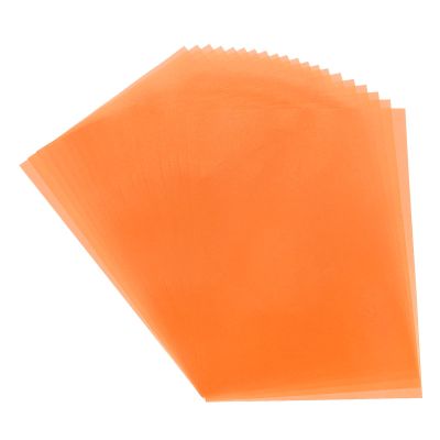 MECCANIXITY Colored Vellum Paper, 50 Sheet Orange Transparency 11.7 x 8.2 Printable Vellum Paper, Translucent Vellum Sheets for Printing Wedding Invitations, Ink Jet Laser Printer