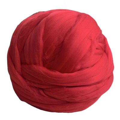 Hand-Woven Acrylic Fiber Wool Roving for Needle Felting and Wet Felting, Large Roll, Red, Easy to Use for Beginners and Art Enthusiasts