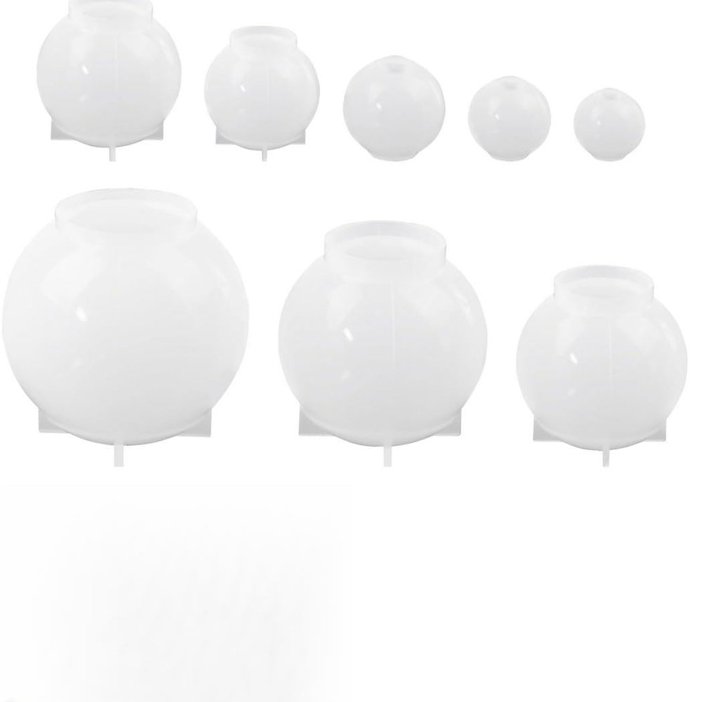8 Pcs Ball Shaped Silicone Molds, One-Piece 3D Resin Molds, Ideal for DIY Crafts, Flower Preservation, and Home Decor Projects,