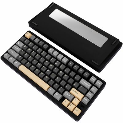 ELECFOX MK INKY75 CNC Aluminum Mechanical Keyboard Triple-Mode Connectivity Gaming Keyboard, 75% Layout Mechanical Keyboard,with Superior Acoustics, Creamy Sounding, RGB/HMX/4000mAh(Raven Black)