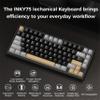 ELECFOX MK INKY75 CNC Aluminum Mechanical Keyboard Triple-Mode Connectivity Gaming Keyboard, 75% Layout Mechanical Keyboard,with Superior Acoustics, Creamy Sounding, RGB/HMX/4000mAh(Raven Black) view 3