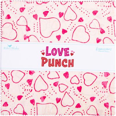 Expressions Batiks Love Punch 10" Stacker 42 10-inch Squares Layer Cake Riley Blake 10-23493-42