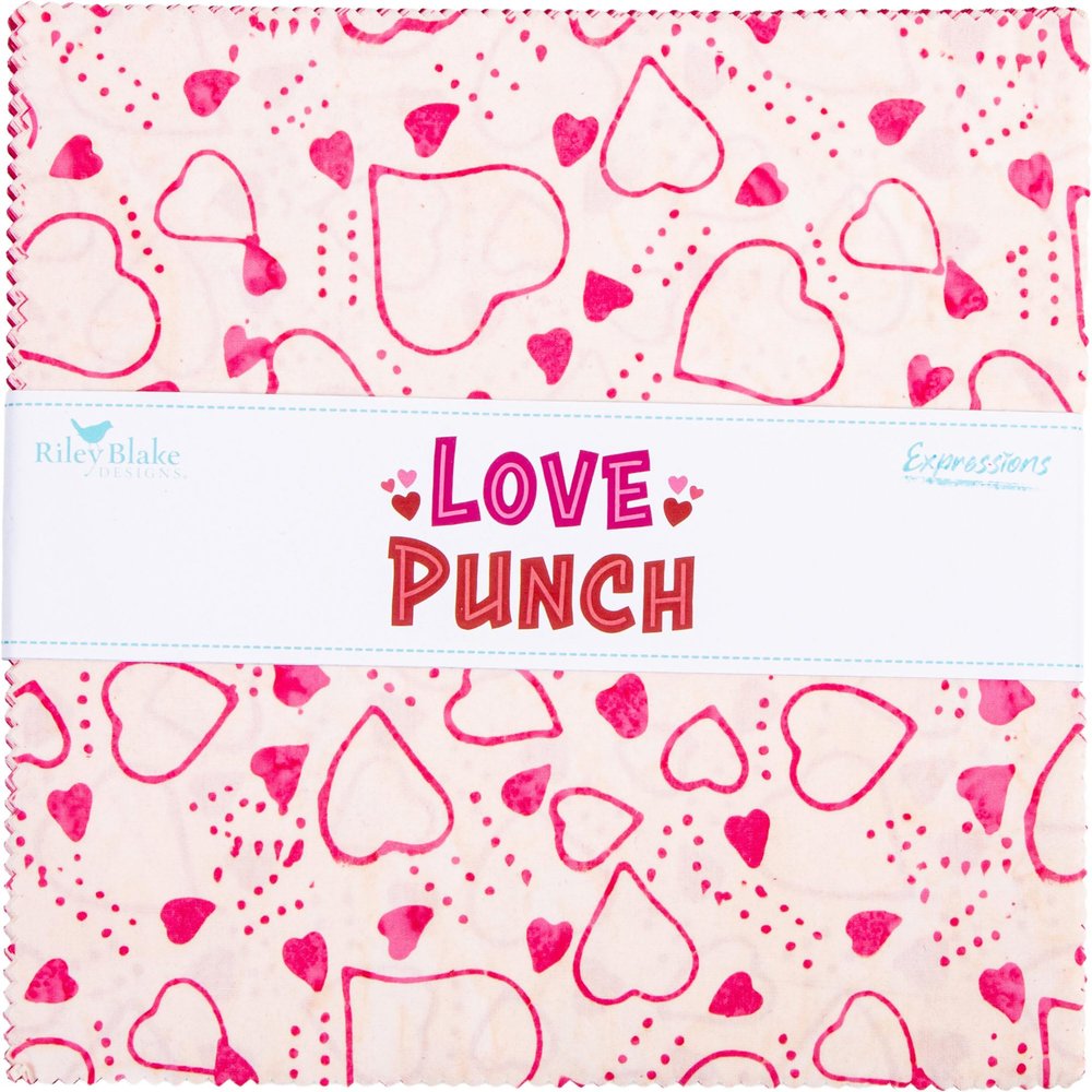 Expressions Batiks Love Punch 10" Stacker 42 10-inch Squares Layer Cake Riley Blake 10-23493-42