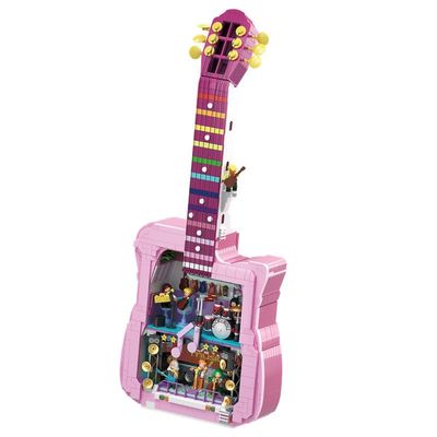 Guitar Building Block Set DIY Guitar House Building Brick Kit Musical Instrument Model for Music Lovers 1710PCS