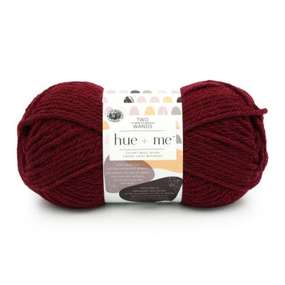Lion Brand Yarn, Hue + Me Chunky Yarn for Crocheting, Knitting, and Crafts, Gamay, 1 Pack