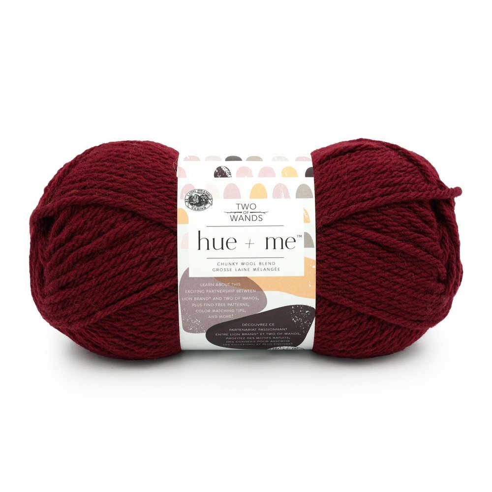 Lion Brand Yarn, Hue + Me Chunky Yarn for Crocheting, Knitting, and Crafts, Gamay, 1 Pack