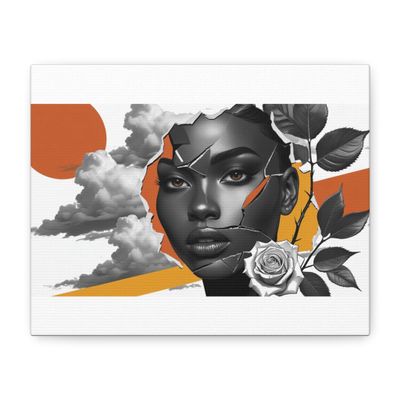 Artistic Canvas Wall Art, Modern Decor, Home Aesthetic, Unique Gift, Black Woman Decor, Symbolic Artwork